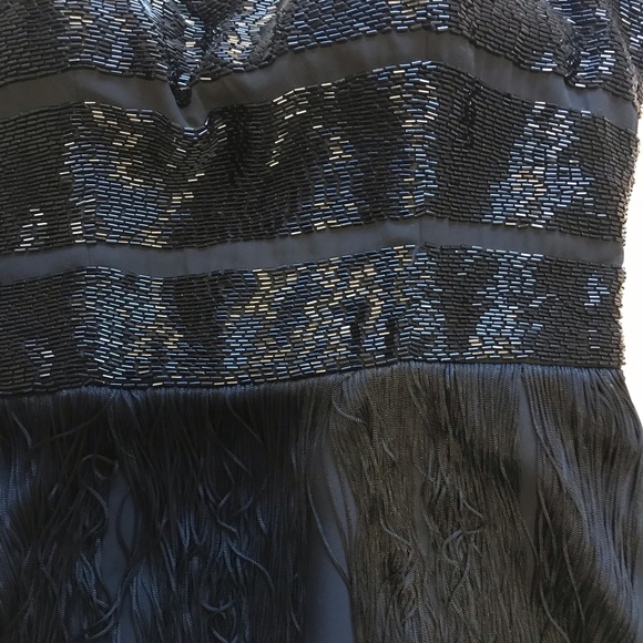 Basix Black Label Black Beaded Dress with Fringe đź–¤ - Picture 4 of 7